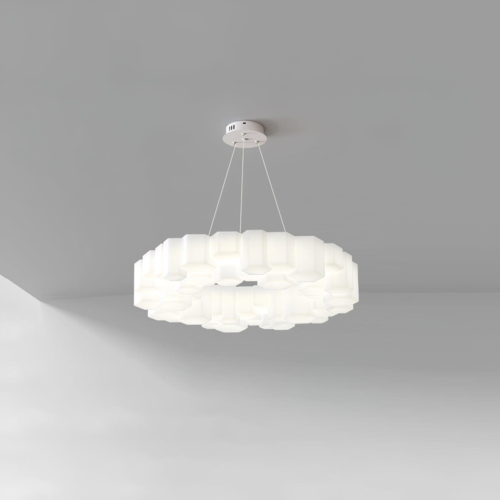 Lustra Chandelier Rayon de Miel Polycarbonate Blanc Brillant - Neutralighting