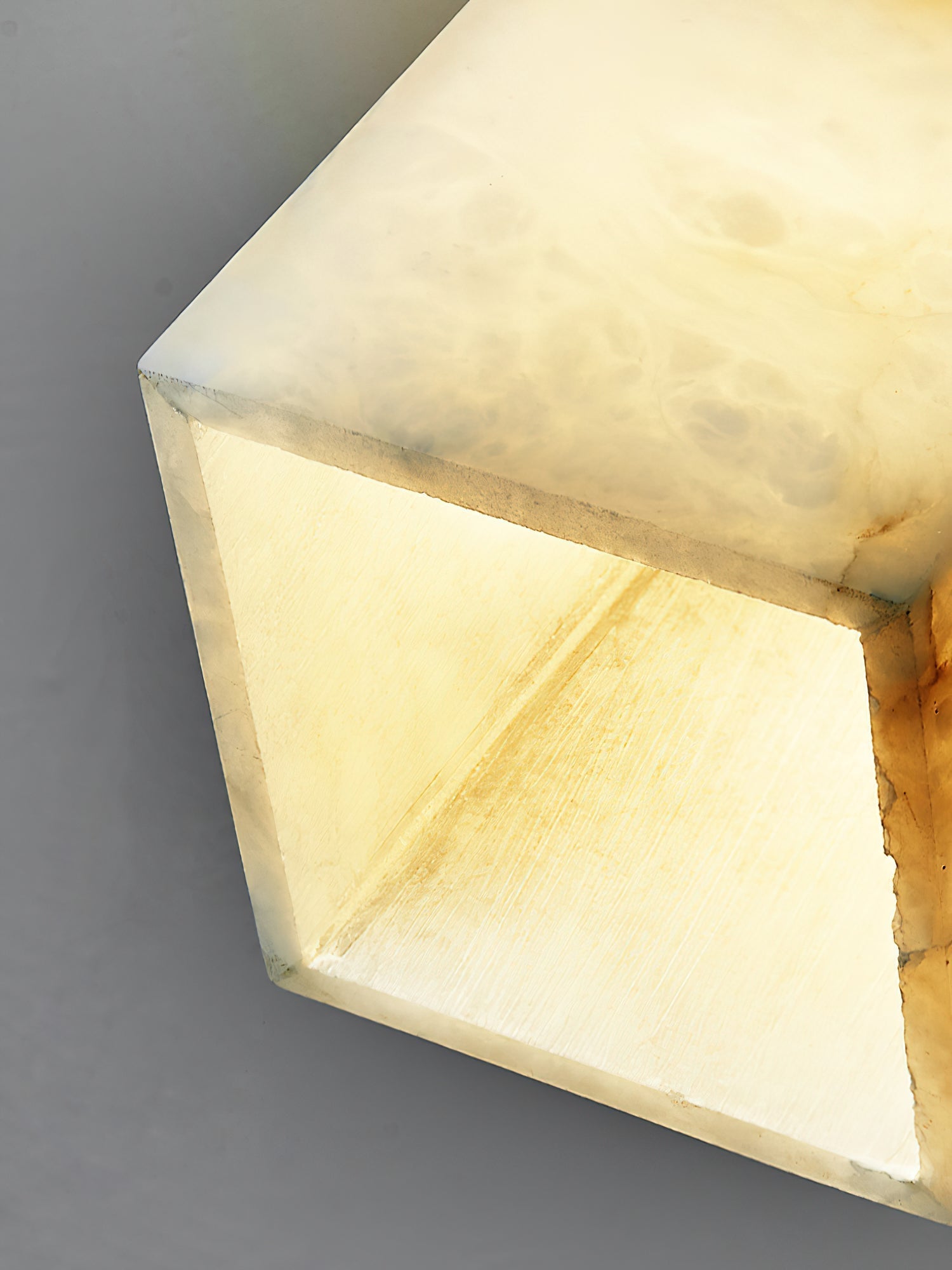 Usilia Modern Minimalist Brass Alabaster Ceiling Light - Lamp Copper