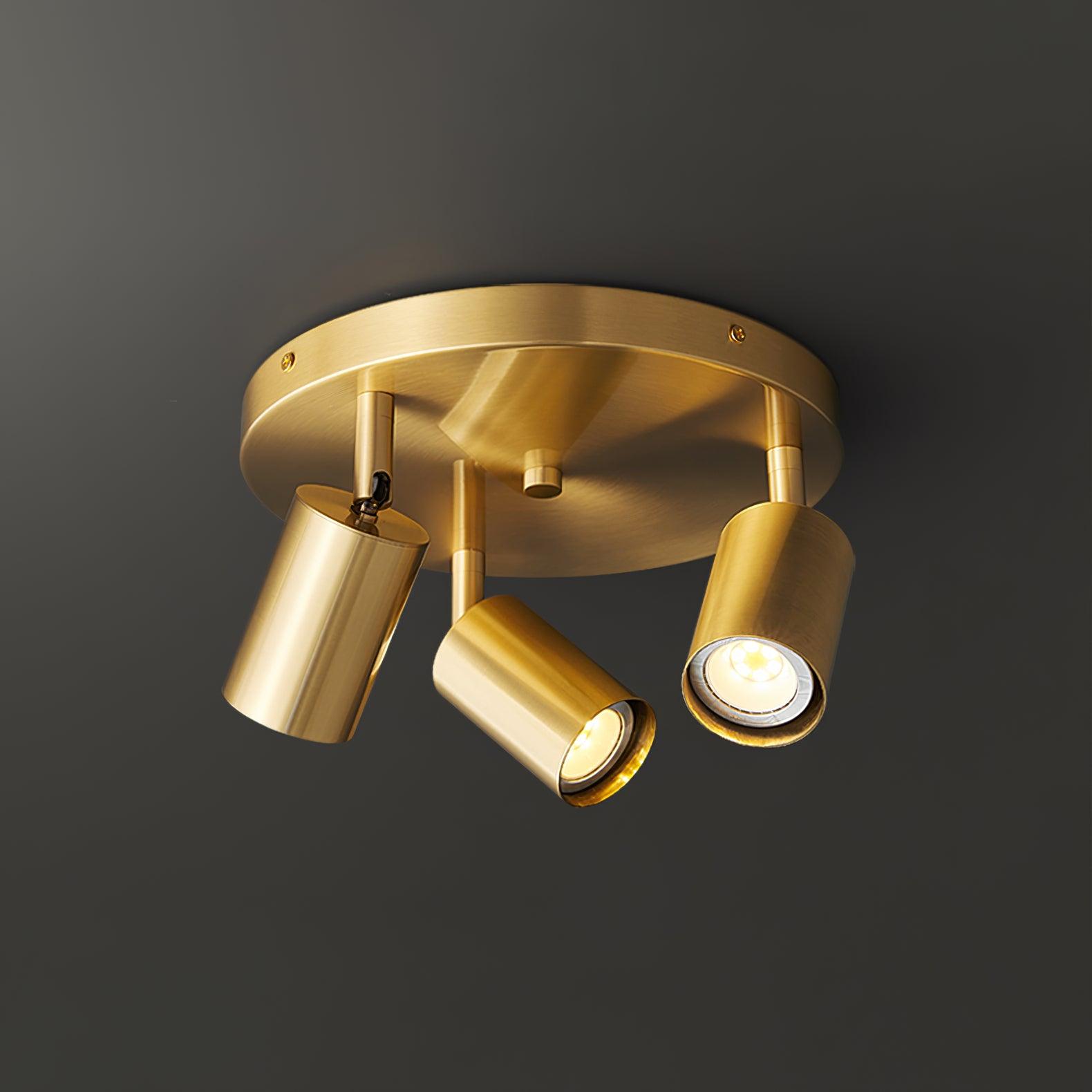 Solara Ceiling Lamp Brass Cylinder Adjustable Contemporary - Neutralighting