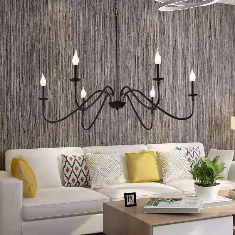 Silva Grande Luminaires Suspensions Vintage LED Métal Noir/Doré Salon