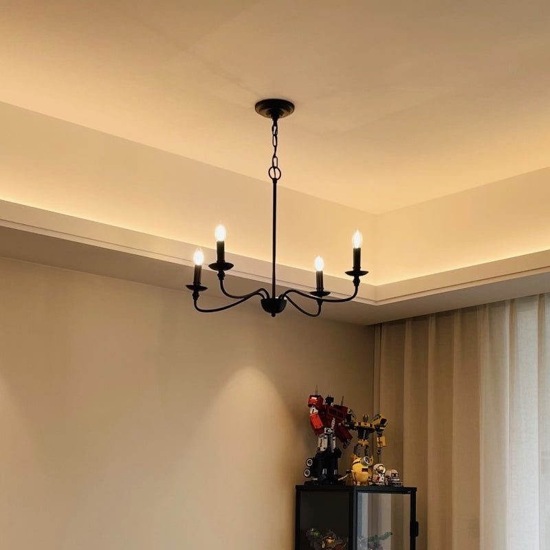 Silva Grande Luminaires Suspensions Vintage LED Métal Noir/Doré Salon