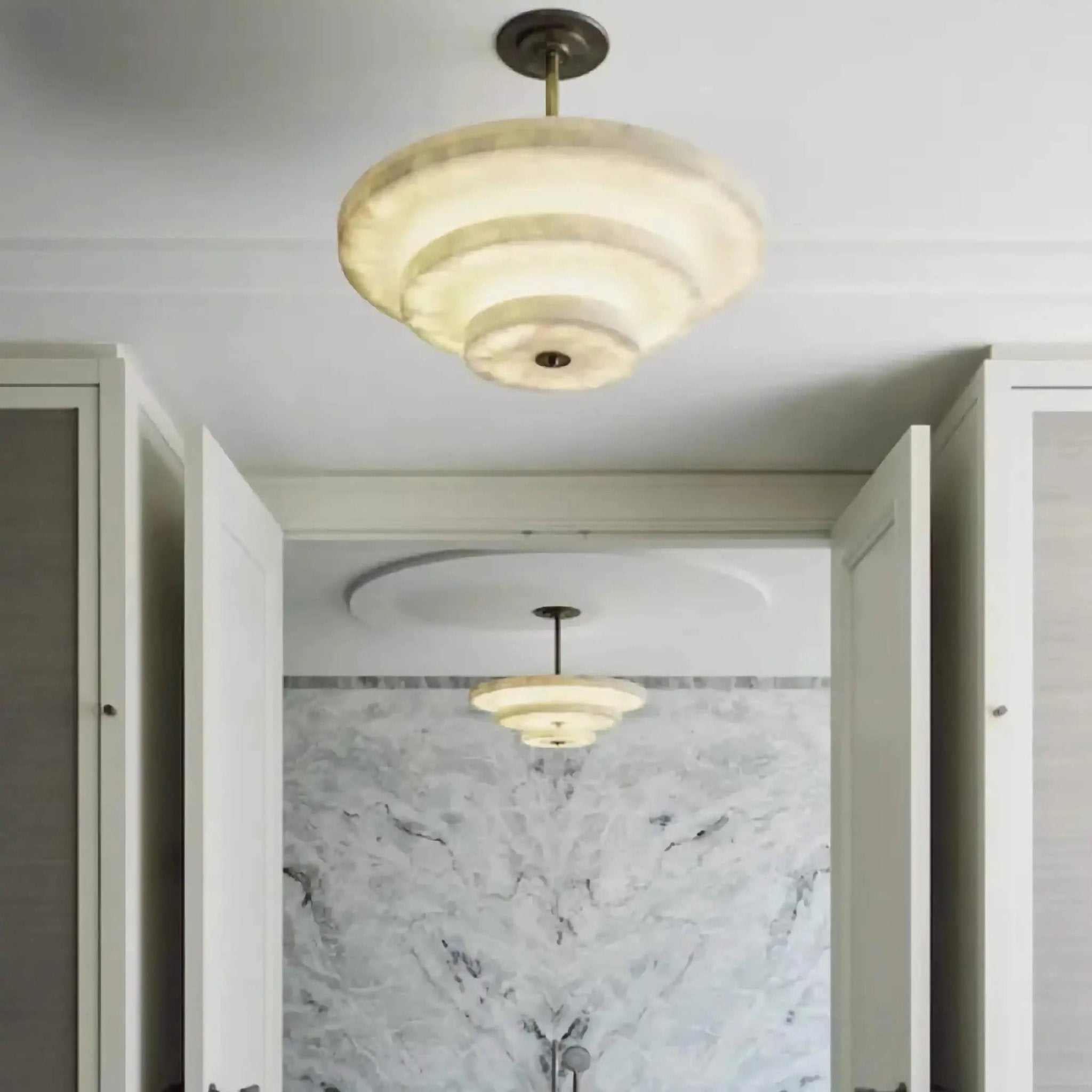 Liora Minimalist Alabaster Pendant Light Chandelier - Letslighting
