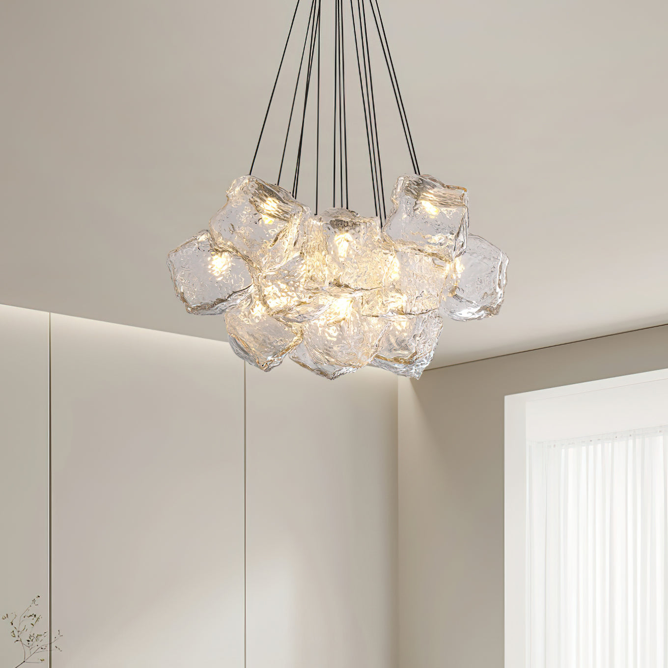 Pebine Lustra Lustre Cluster Verre - Neutralighting