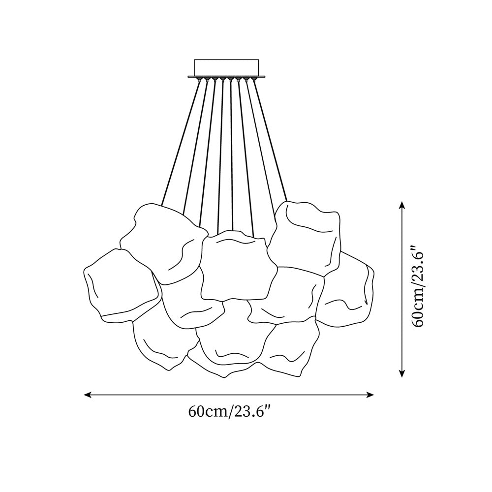 Pebine Lustra Lustre Cluster Verre - Neutralighting