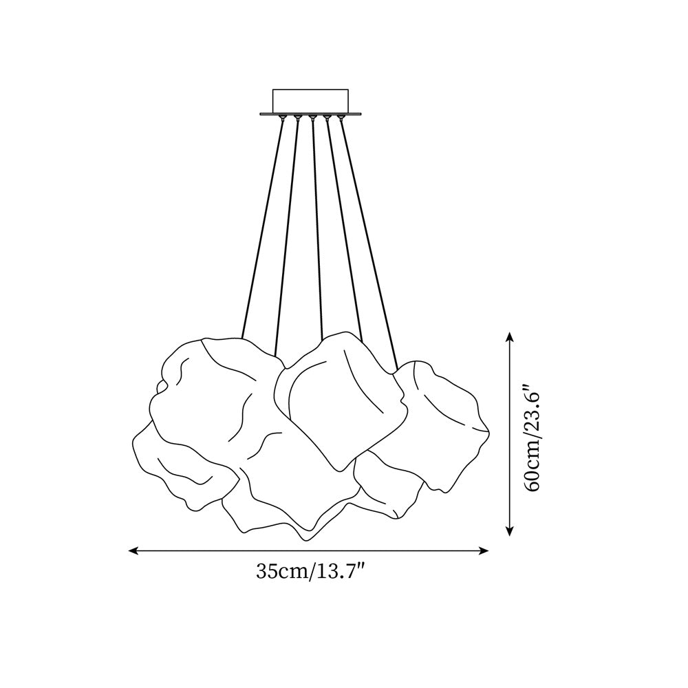 Pebine Lustra Lustre Cluster Verre - Neutralighting