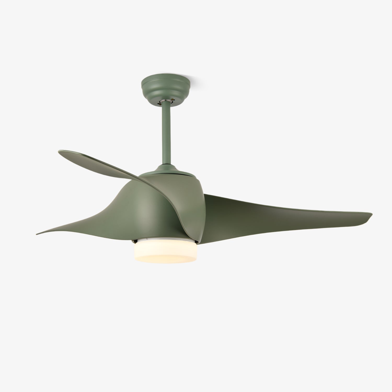 Plafonnier ventilateur AeroGlow noir, vue de face.