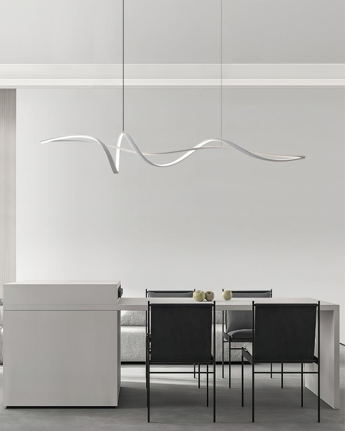 Aveline Suspension moderne LED Wave noire - Neutralighting