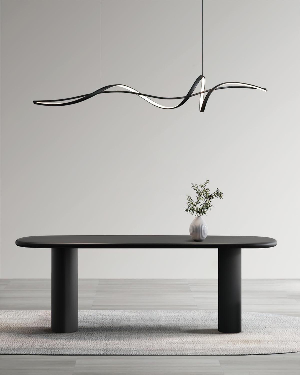 Aveline Suspension moderne LED Wave noire - Neutralighting