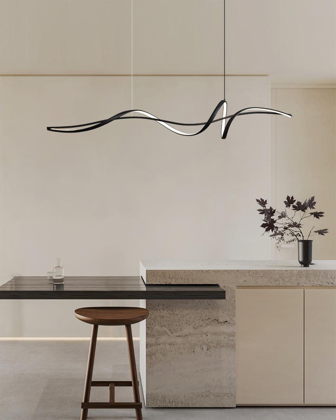 Aveline Suspension moderne LED Wave noire - Neutralighting