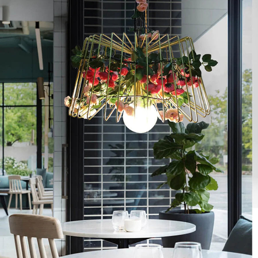 Arisha Moderne Fleur LED Suspension Verre/Métal Chambre À Coucher - Neutralighting