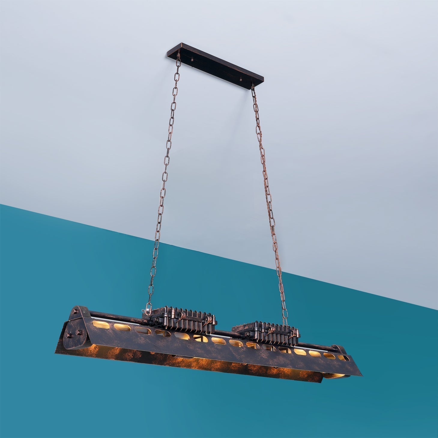 Lustra Chandelier Cadre Rectangulaire Industriel - Neutralighting