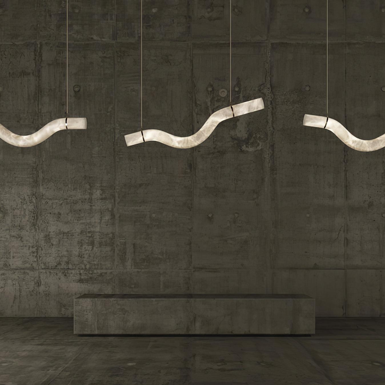 Utalyra Curved Alabaster Pendant Light - Letslighting