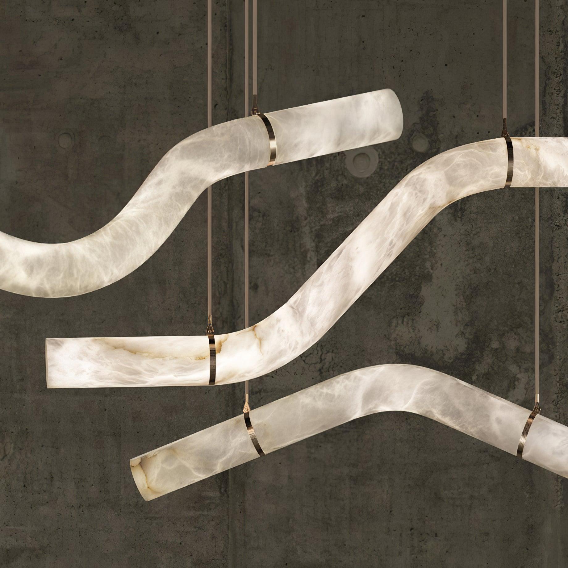 Utalyra Curved Alabaster Pendant Light - Letslighting