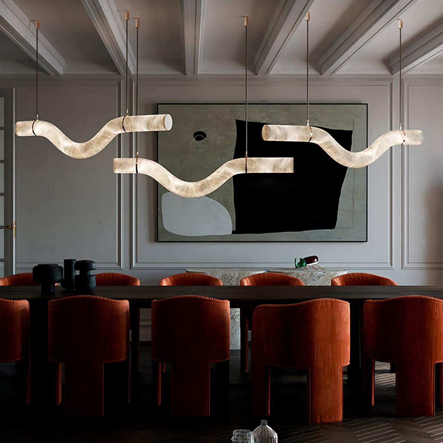 Utalyra Curved Alabaster Pendant Light - Letslighting