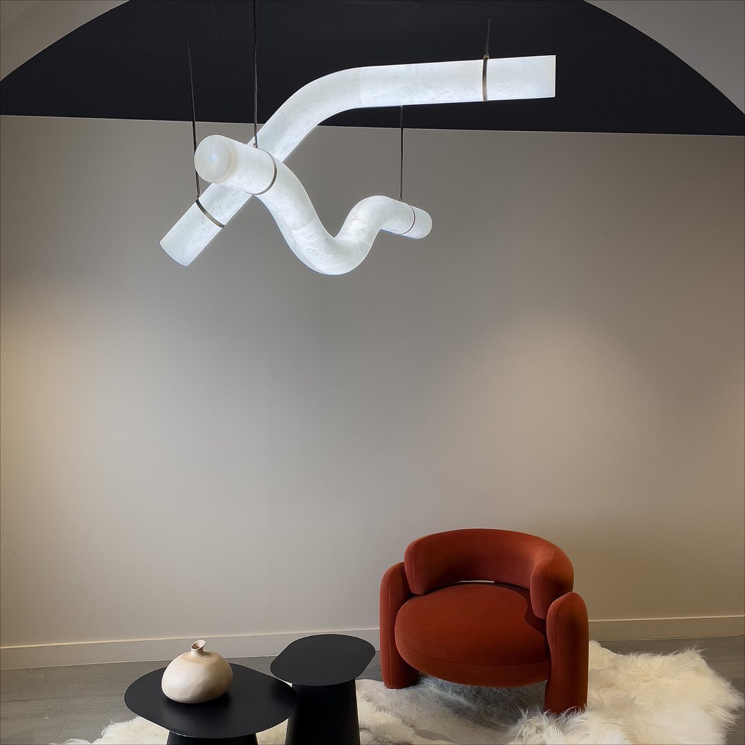 Utalyra Curved Alabaster Pendant Light - Letslighting