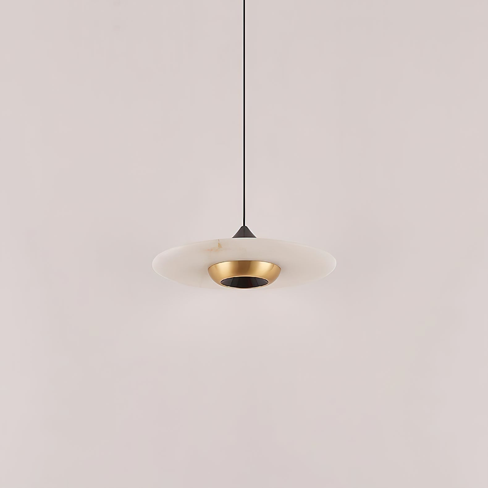 Cimirora Modern Minimalist LED Alabaster Pendant Light - Lamp Copper
