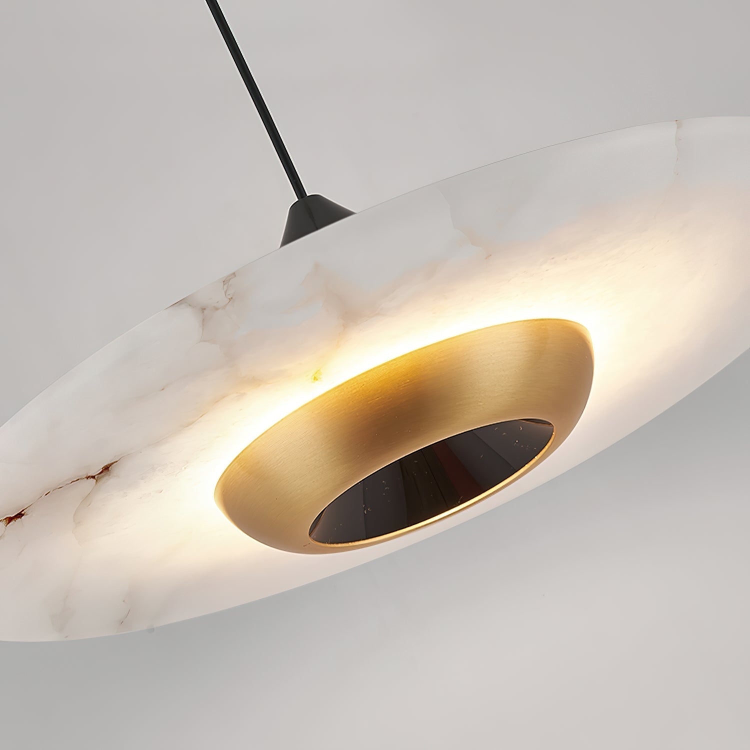 Cimirora Modern Minimalist LED Alabaster Pendant Light - Lamp Copper