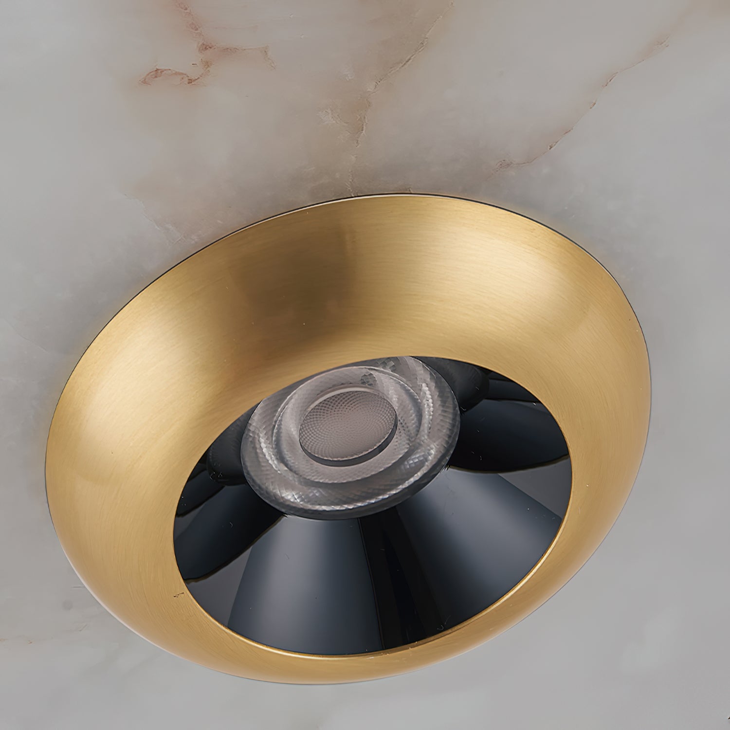 Cimirora Modern Minimalist LED Alabaster Pendant Light - Lamp Copper