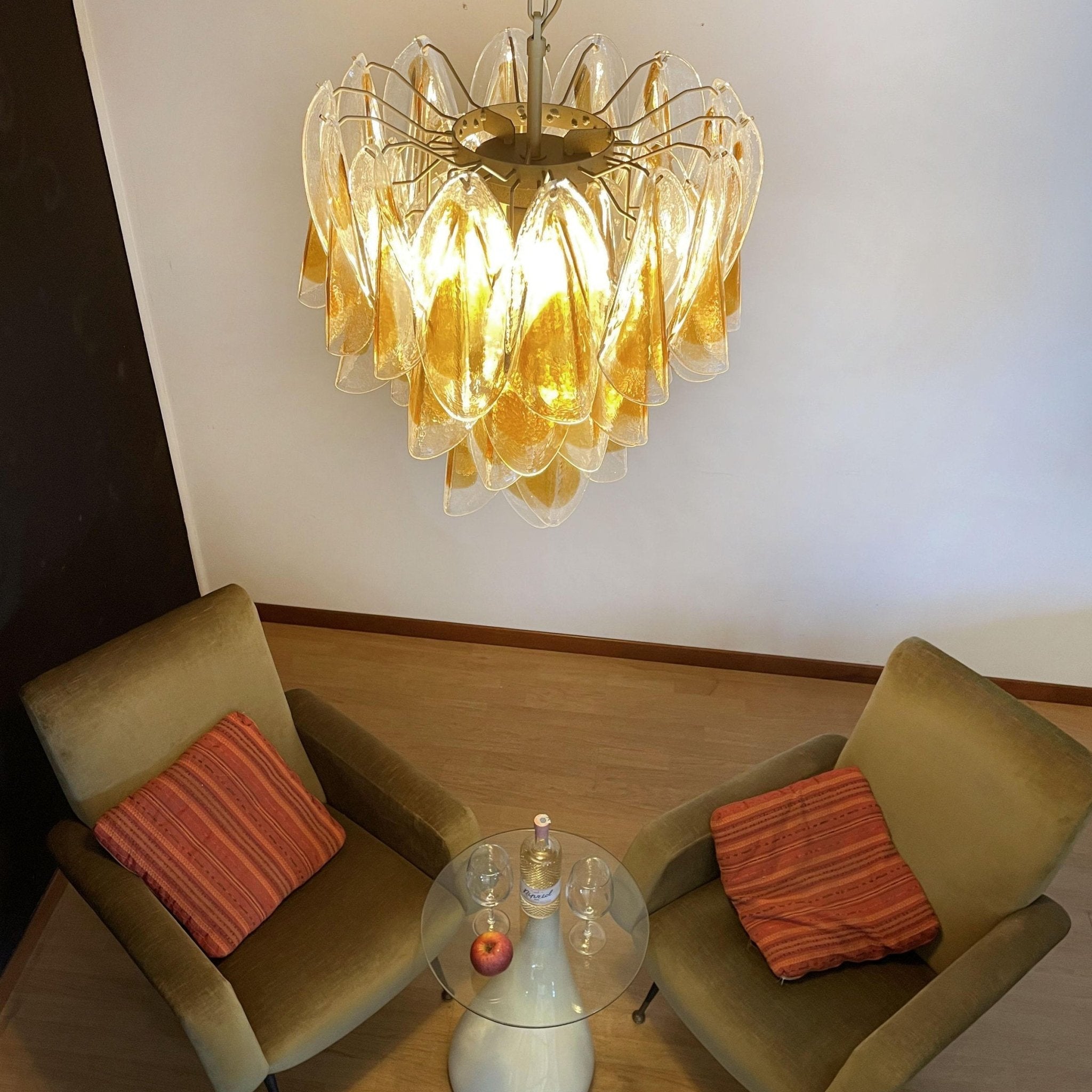 Aurora Chandelier Isabella Gold Petal Layered - Letslighting