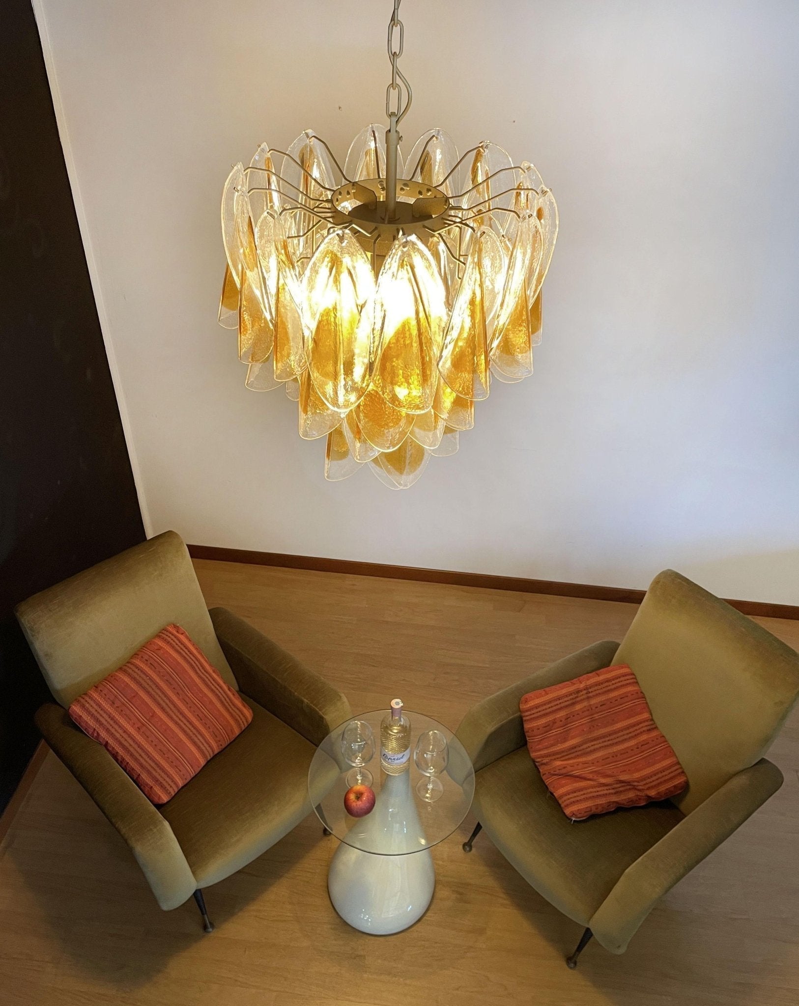 Aurora Chandelier Isabella Gold Petal Layered - Letslighting