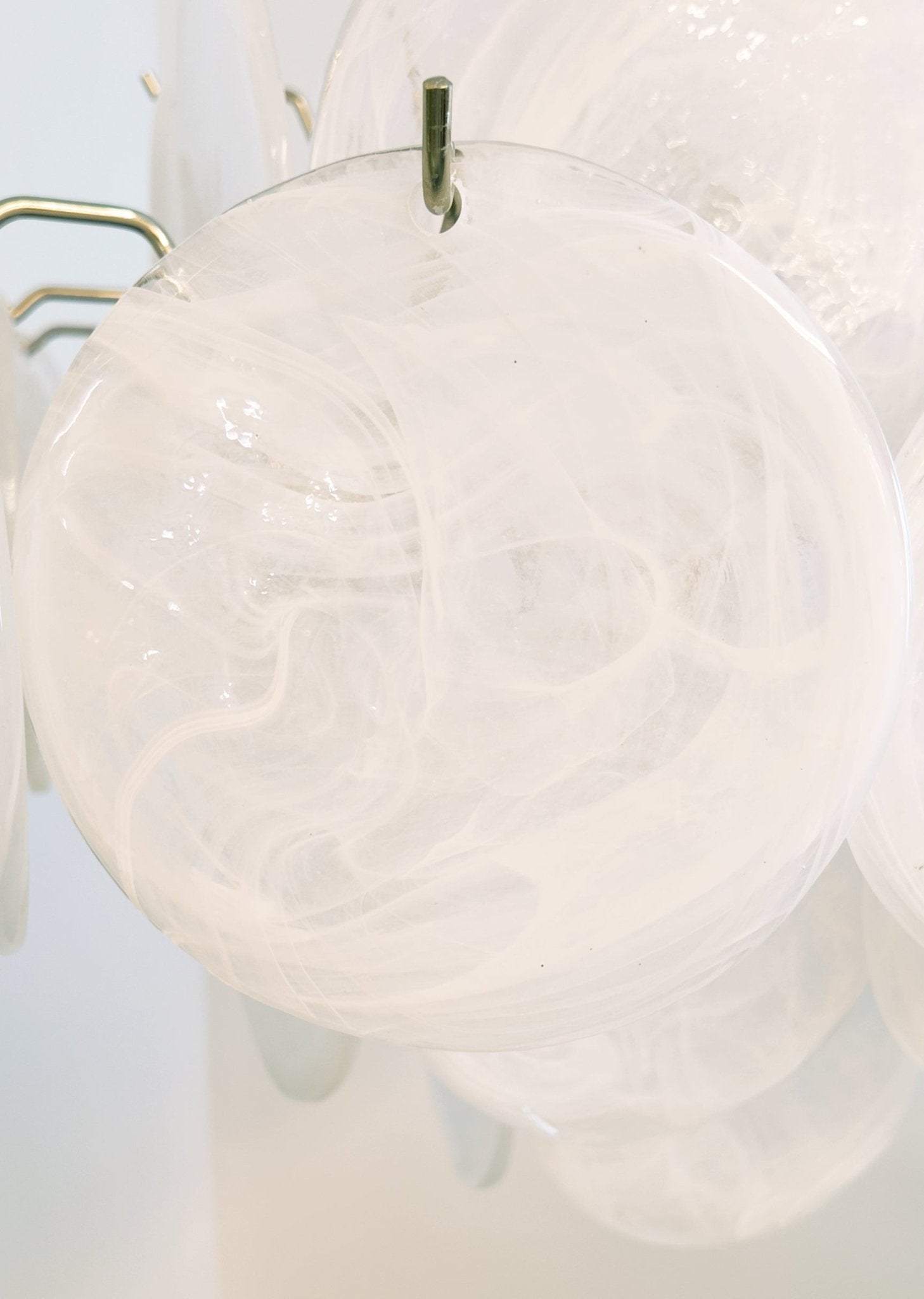 Aurora Chandelier White Murano Glass Disc Cluster - Letslighting