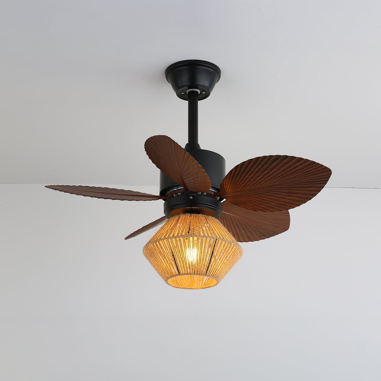 Dimensions du plafonnier ventilateur Solaya en rotin tropical