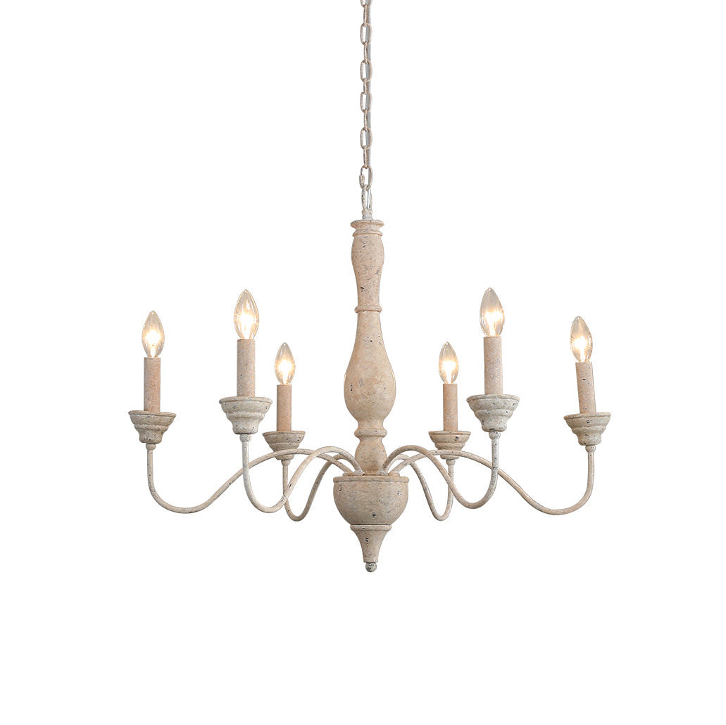 Eurloryra Vintage Candle Hand-carved Wood Chandelier - Lamp Copper