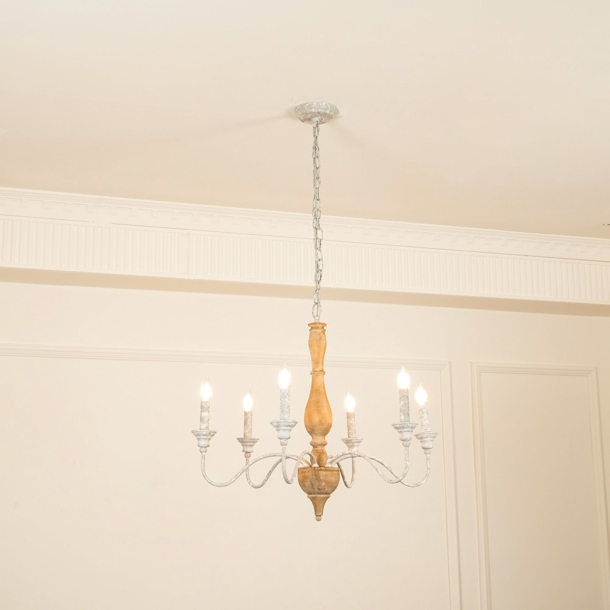 Eurloryra Vintage Candle Hand-carved Wood Chandelier - Lamp Copper