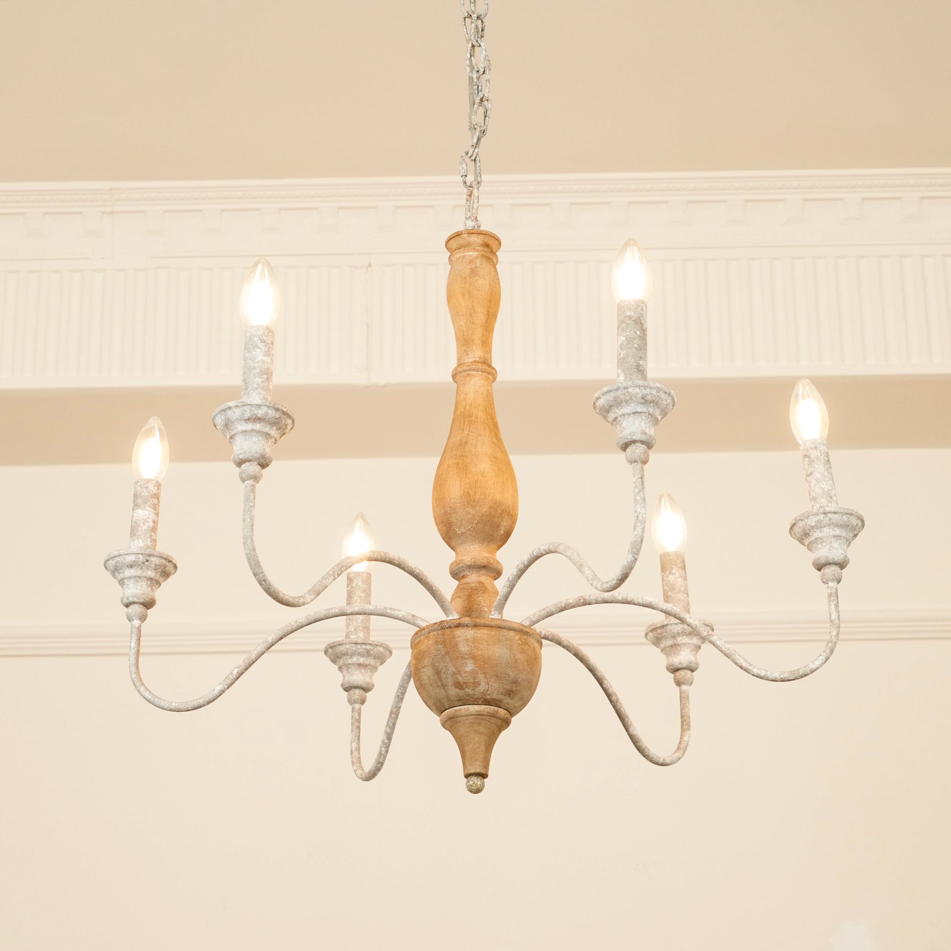 Eurloryra Vintage Candle Hand-carved Wood Chandelier - Lamp Copper