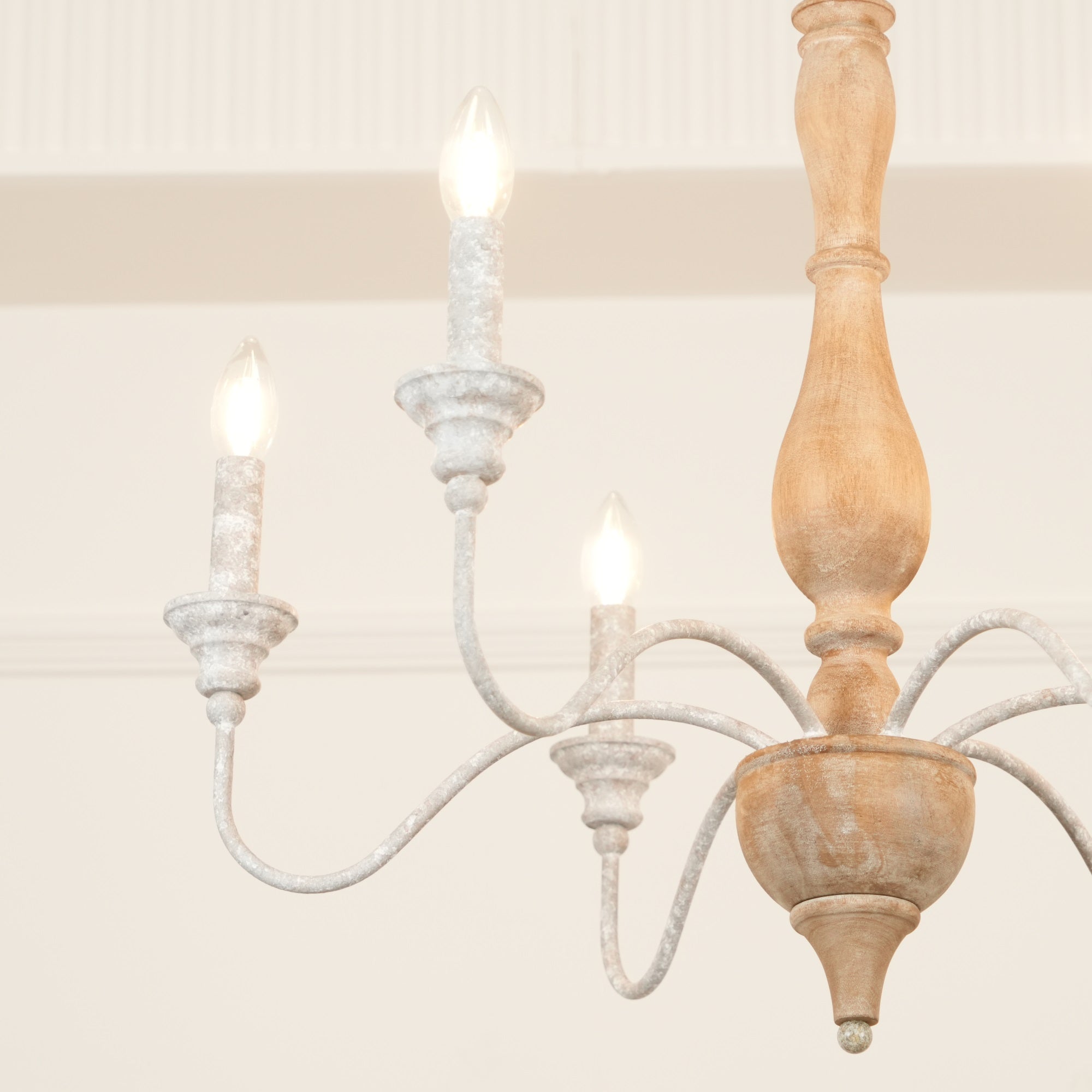 Eurloryra Vintage Candle Hand-carved Wood Chandelier - Lamp Copper