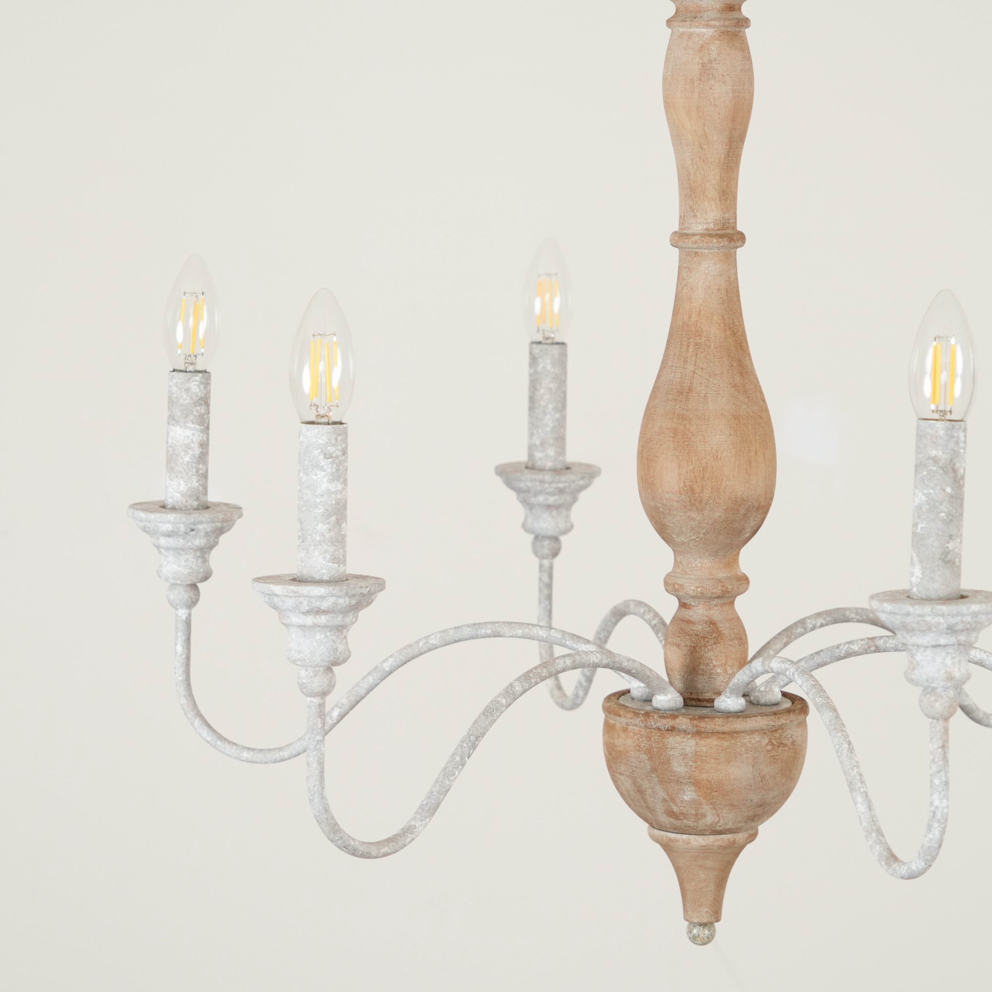 Eurloryra Vintage Candle Hand-carved Wood Chandelier - Lamp Copper