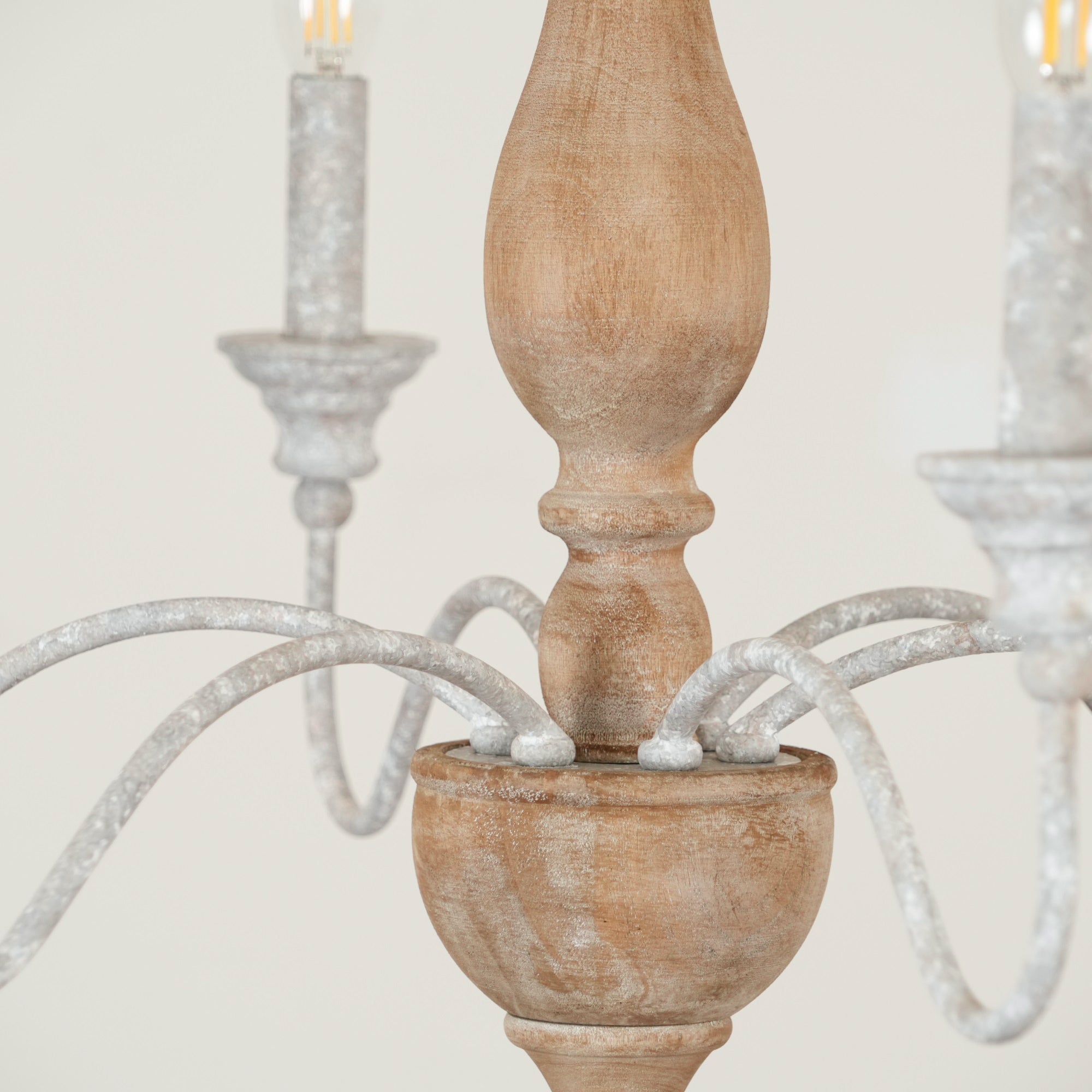 Eurloryra Vintage Candle Hand-carved Wood Chandelier - Lamp Copper