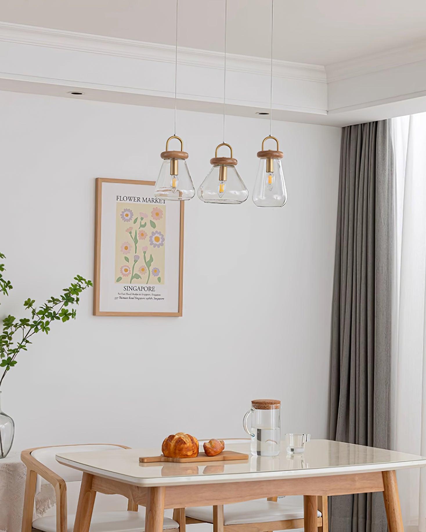 Jars Pendant Lamp Glass Wooden Minimalist - Letslighting