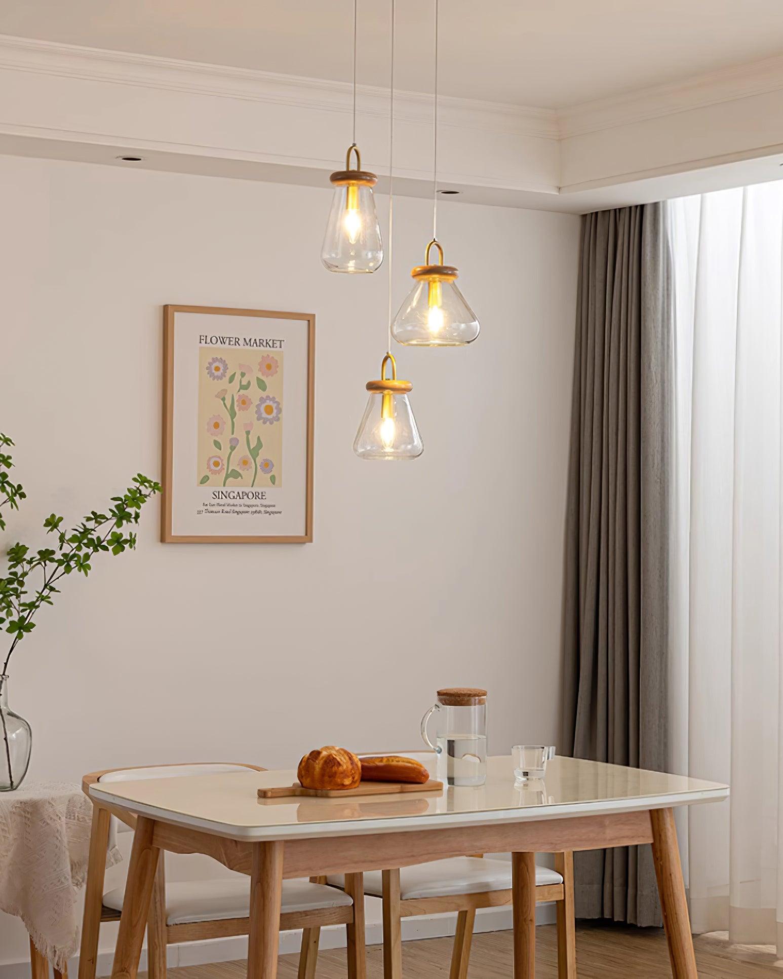 Jars Pendant Lamp Glass Wooden Minimalist - Letslighting