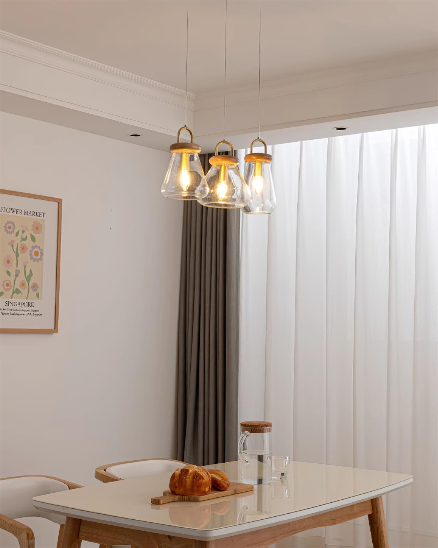 Jars Pendant Lamp Glass Wooden Minimalist - Letslighting
