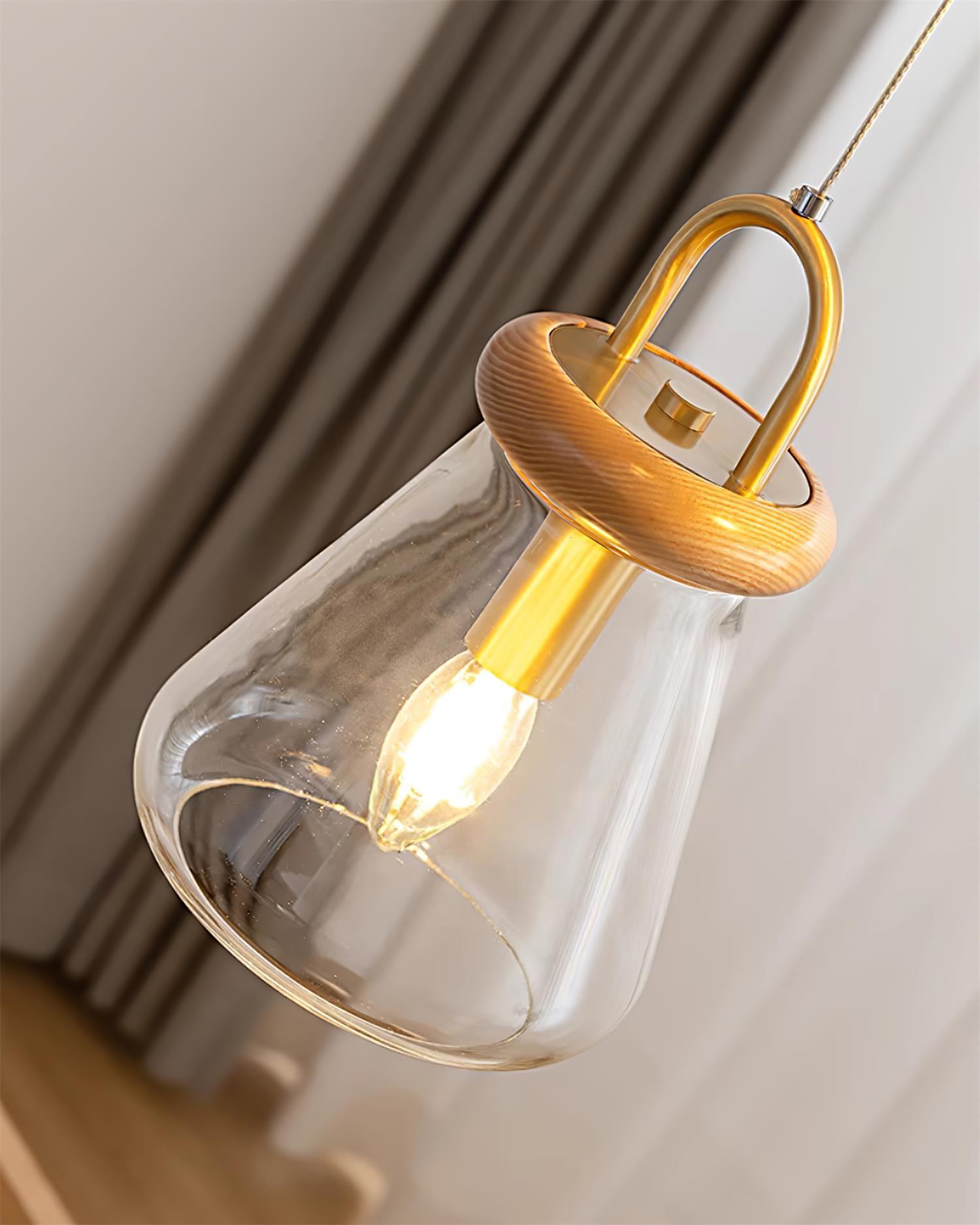 Jars Pendant Lamp Glass Wooden Minimalist - Letslighting