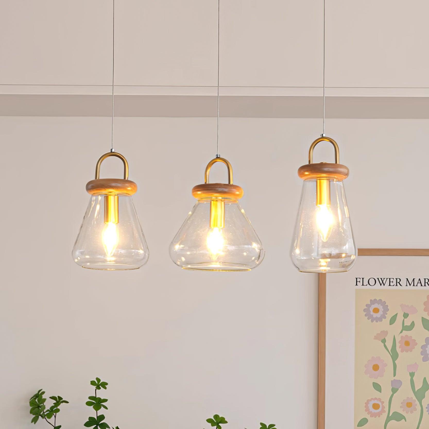 Jars Pendant Lamp Glass Wooden Minimalist - Letslighting