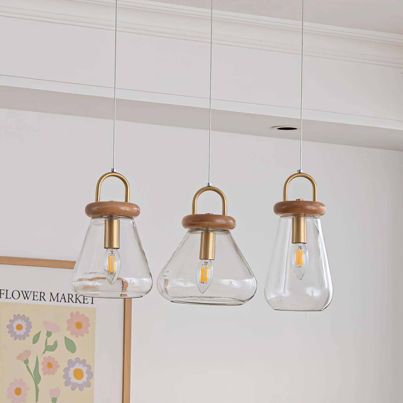 Jars Pendant Lamp Glass Wooden Minimalist - Letslighting