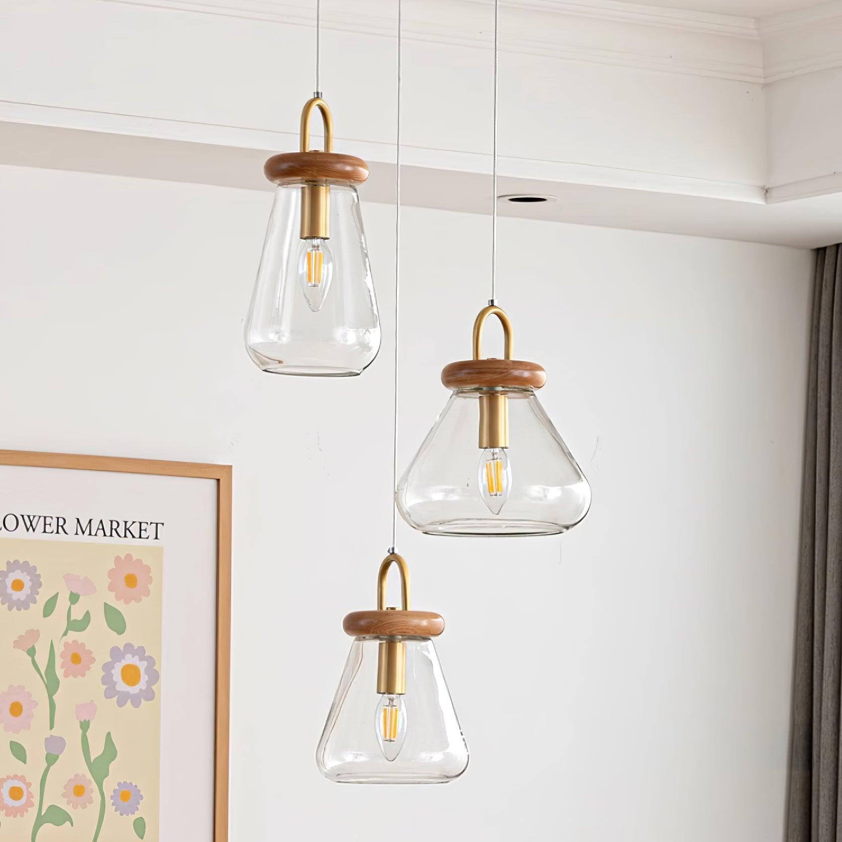 Jars Pendant Lamp Glass Wooden Minimalist - Letslighting