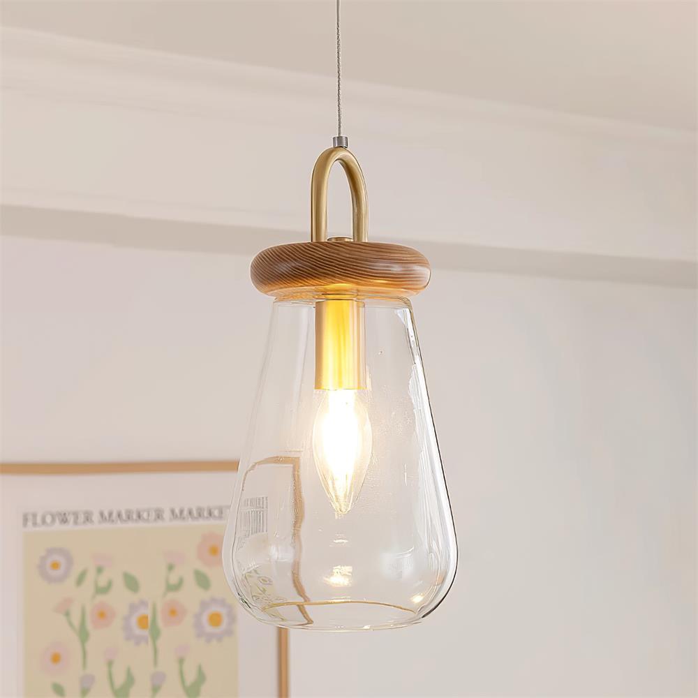 Jars Pendant Lamp Glass Wooden Minimalist - Letslighting