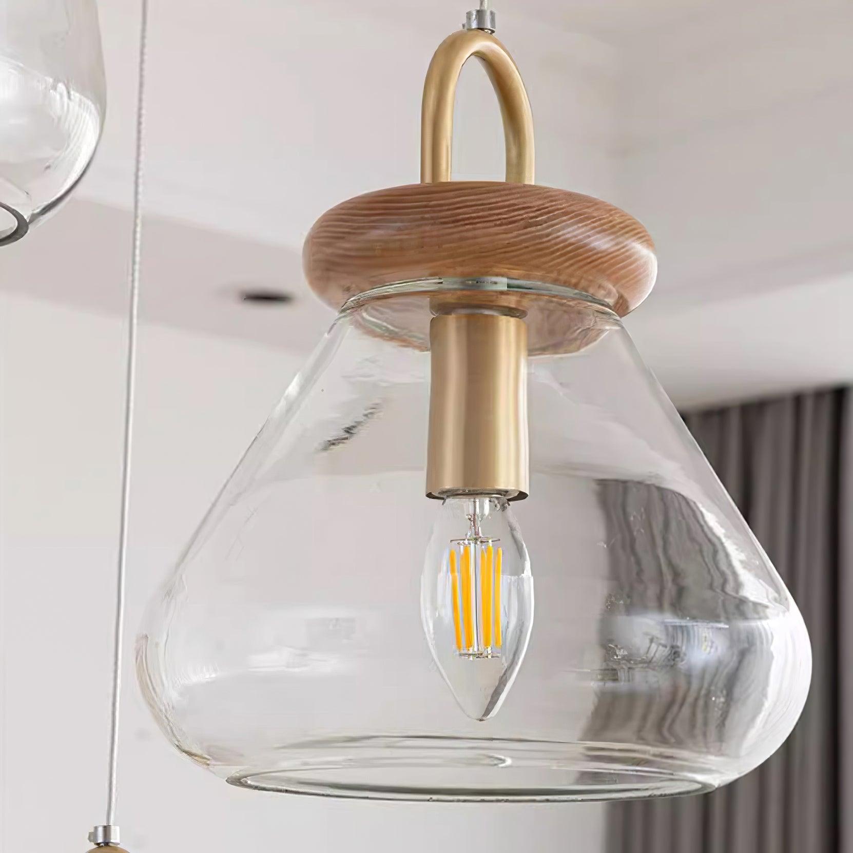 Jars Pendant Lamp Glass Wooden Minimalist - Letslighting
