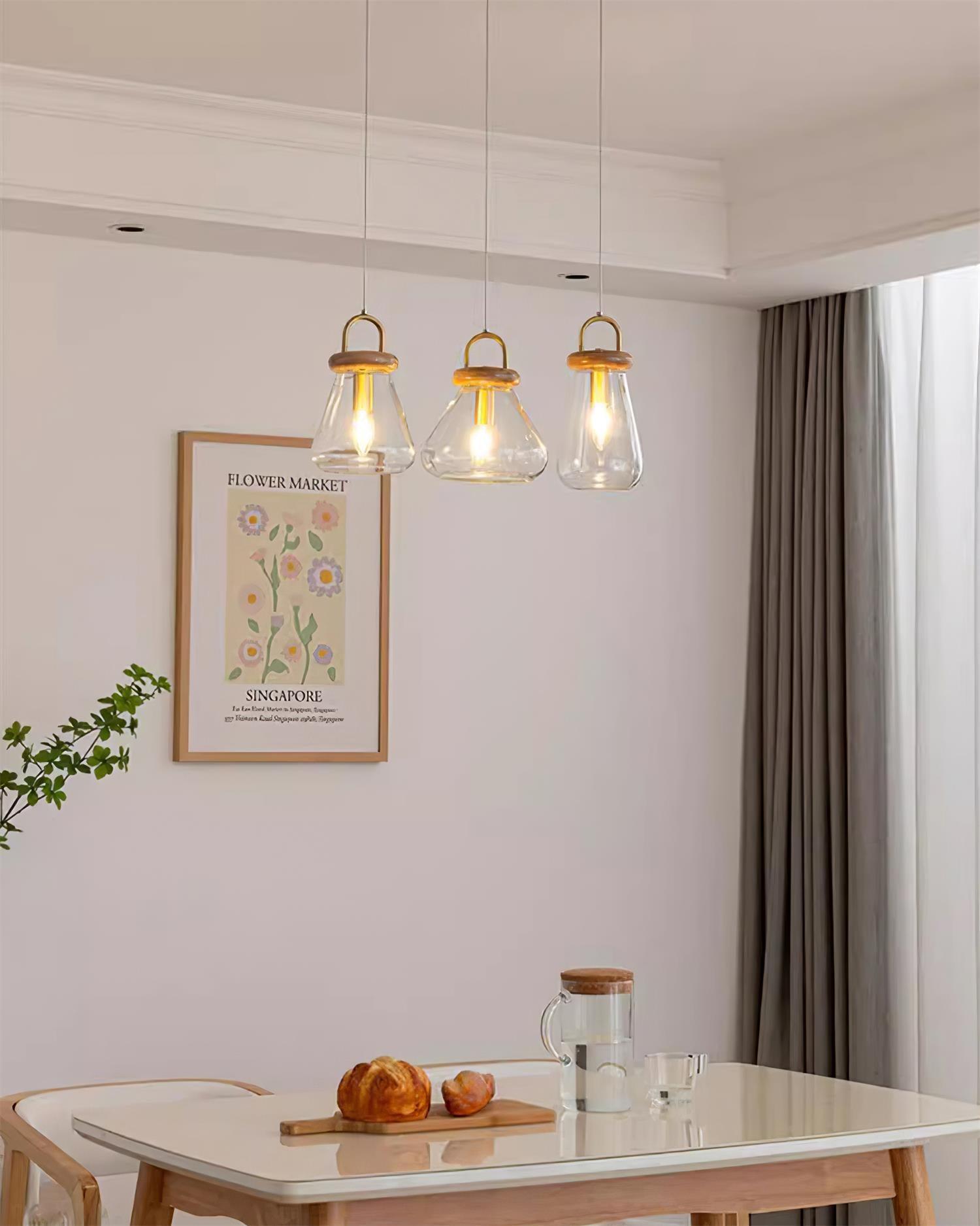 Jars Pendant Lamp Glass Wooden Minimalist - Letslighting