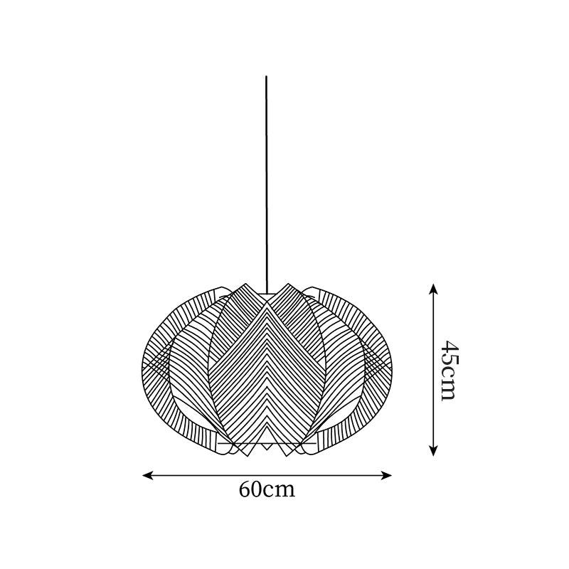Novan Suspension avec abat-jour en tissu, structure en bois et détails en fil métallique - Neutralighting