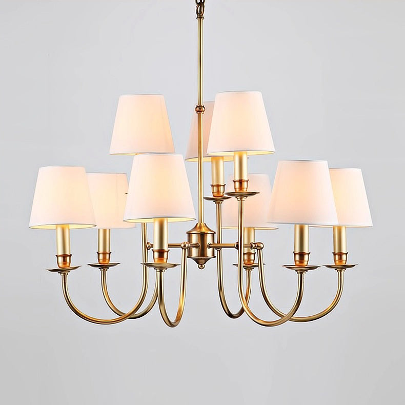 Vilorira Lustre Tissu Laiton Vintage - Neutralighting