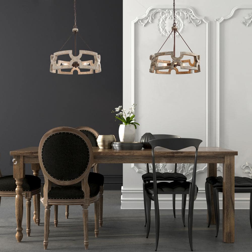 Evelan Individual Creativity Hand-carved Wood Chandelier - Lamp Copper