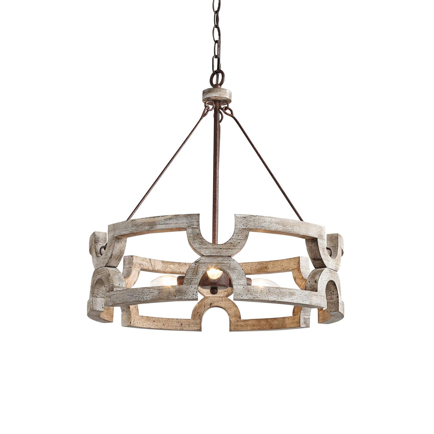 Evelan Individual Creativity Hand-carved Wood Chandelier - Lamp Copper