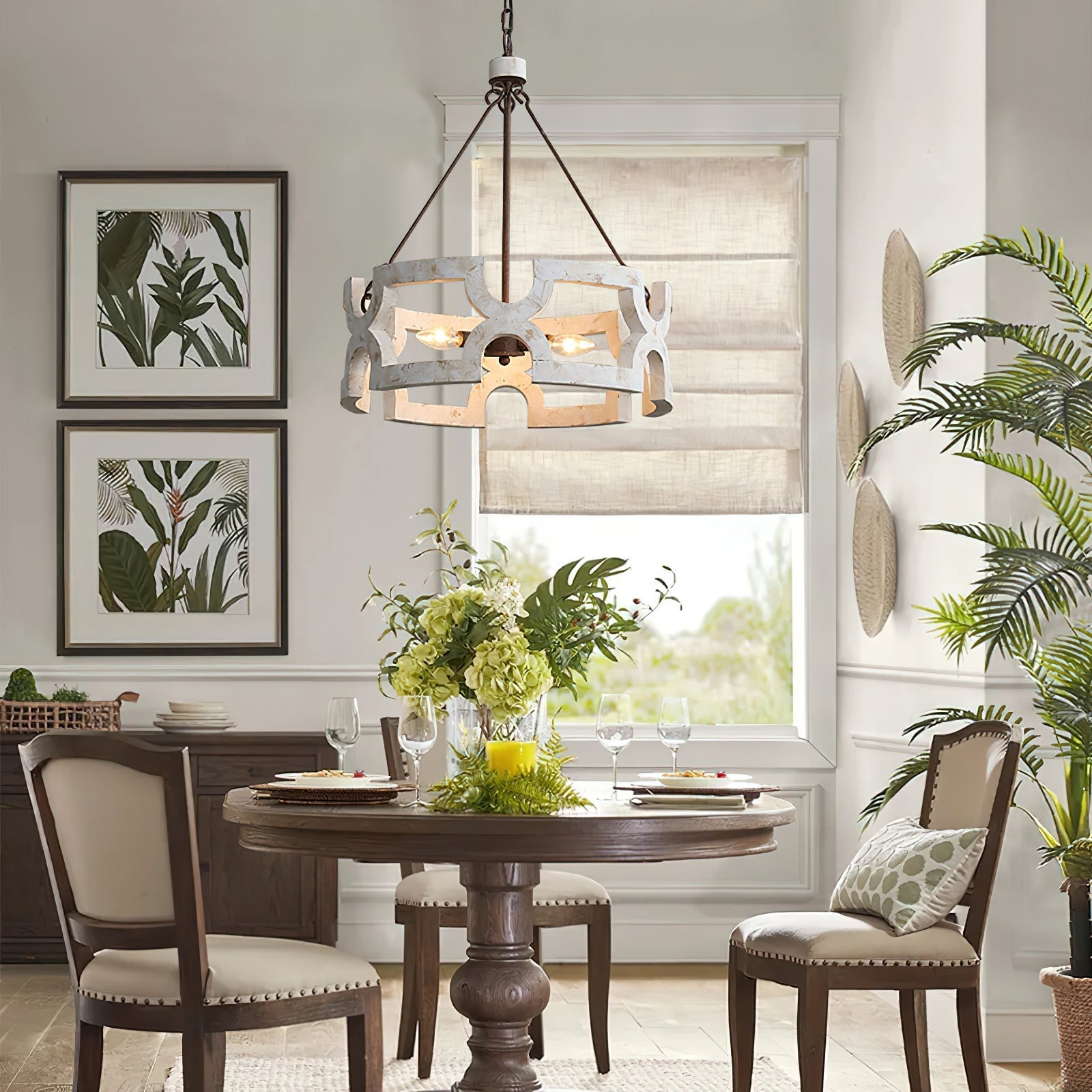 Evelan Individual Creativity Hand-carved Wood Chandelier - Lamp Copper