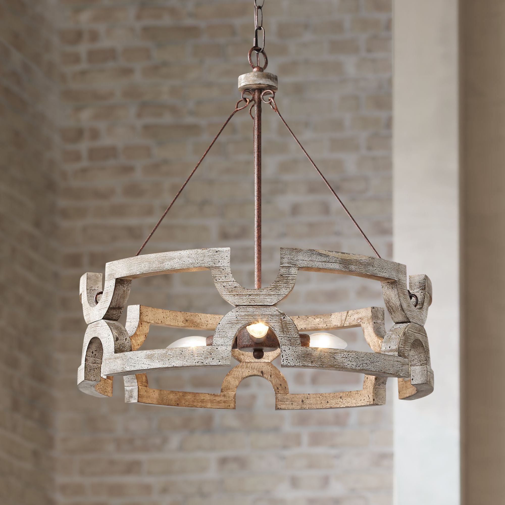 Evelan Individual Creativity Hand-carved Wood Chandelier - Lamp Copper