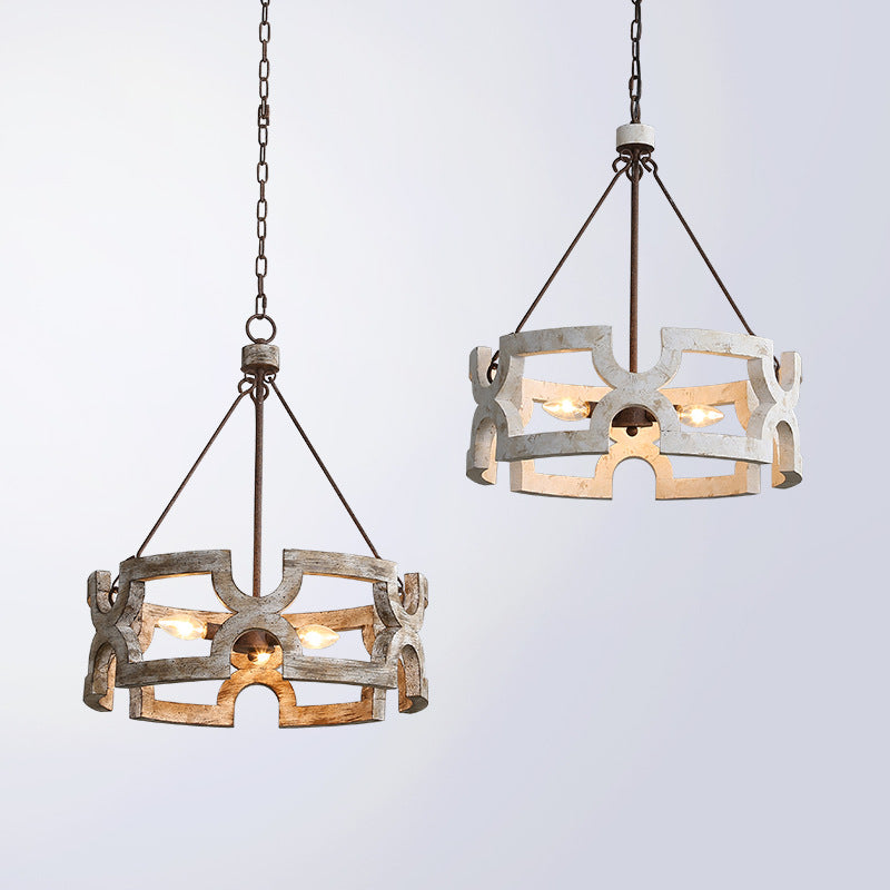Evelan Individual Creativity Hand-carved Wood Chandelier - Lamp Copper