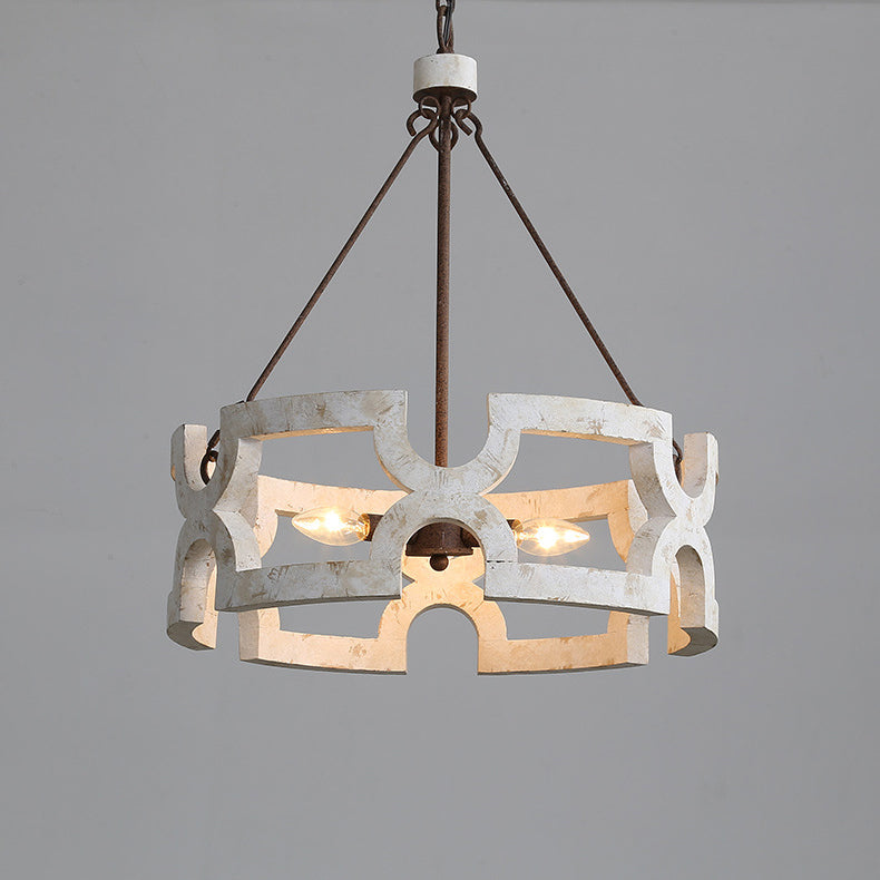 Evelan Individual Creativity Hand-carved Wood Chandelier - Lamp Copper